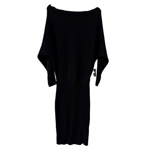 Express NWT black ribbed sweater dress off shoulder size M - Picture 12 of 12